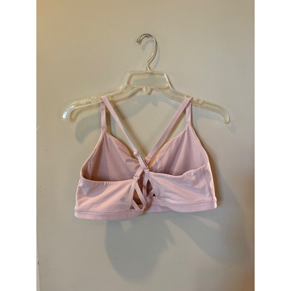 Athleta Pink Strappy Back Sports Bra Crop Top Size XL TG - Picture 1 of 8